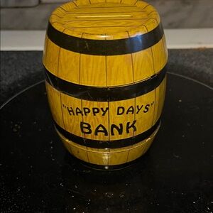 Yellow Barrel Coin Bank